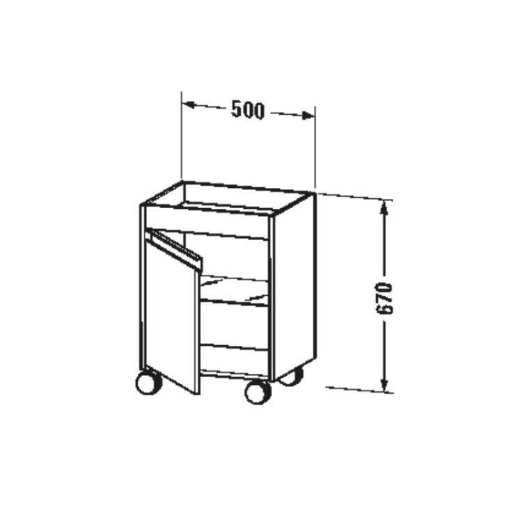 Тумба напольная Duravit Ketho 500x360x670 мм петли слева белый KT2530L2222