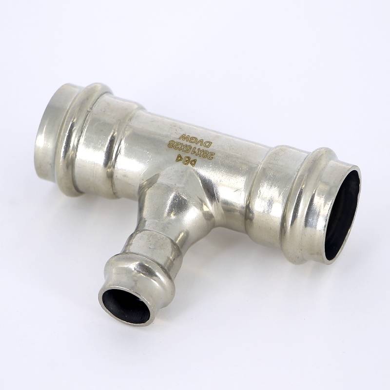 Тройник пресс IBP >B< Press Inox 28х15х28 мм нержавеющая сталь PS5130 0281528