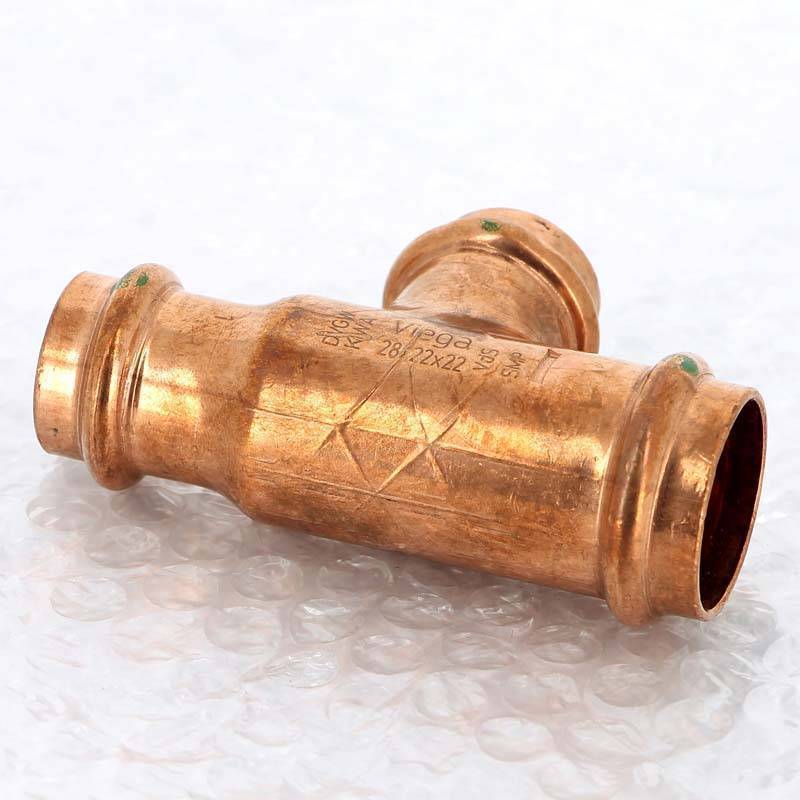 Тройник пресс медный Viega Profipress 28x22x22 мм 307899