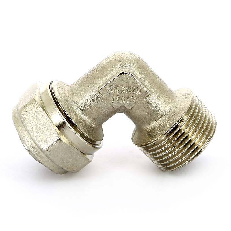 Угол обжимной никелированный Uni-Fitt 20х3/4 наружная резьба 665N7300