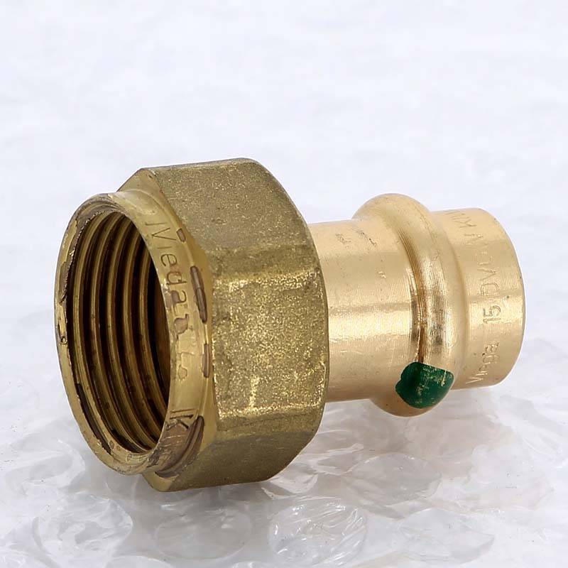 Муфта пресс с накидной гайкой Viega Sanpress 15x3/4 бронза 265663