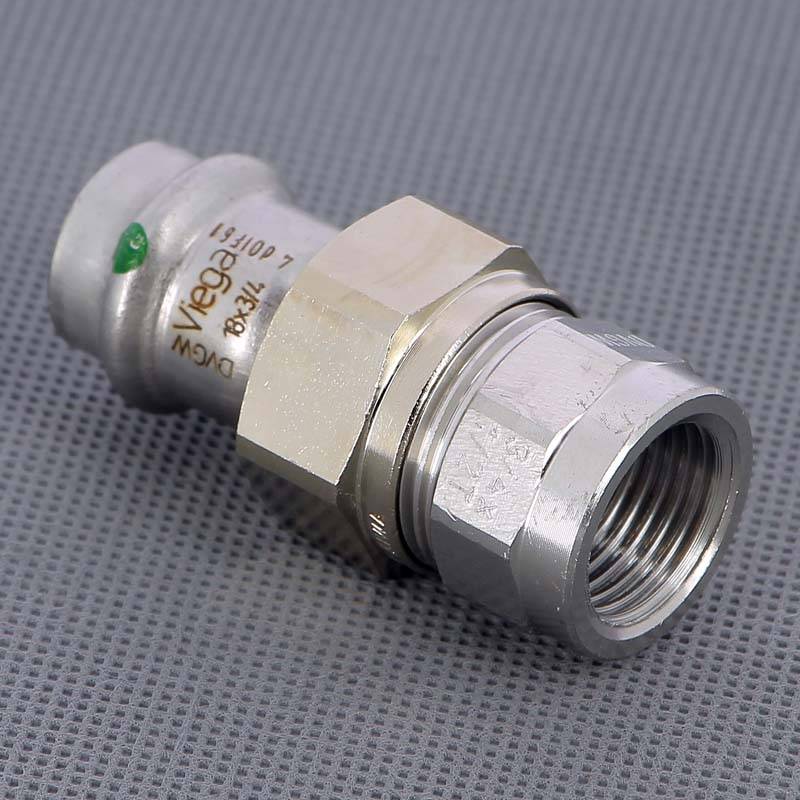 Муфта разъемная Viega Sanpress Inox 18х3/4 пресс-В с плоским уплотнением 437480