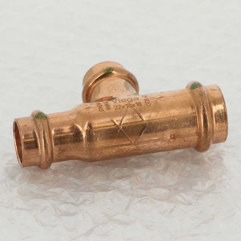 Тройник пресс медный Viega Profipress 22x18x18 мм 315054
