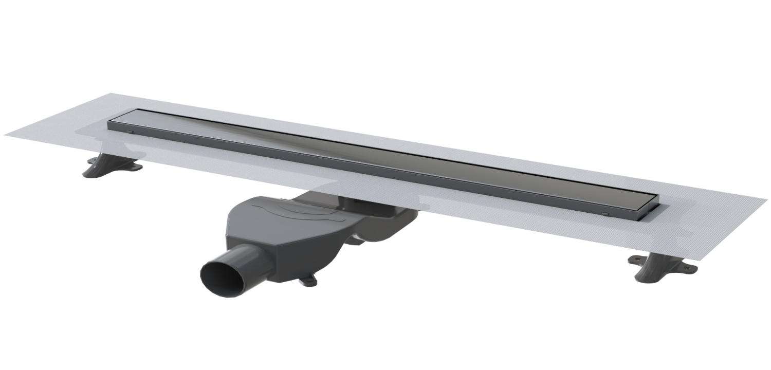 Трап линейный Boheme 80 см с решеткой и сифоном gun metal 982-80-GM