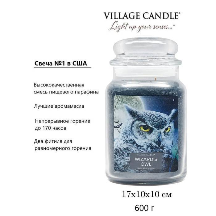 Ароматическая свеча Village Candle Wise Owl Мудрая сова 602 г 10206