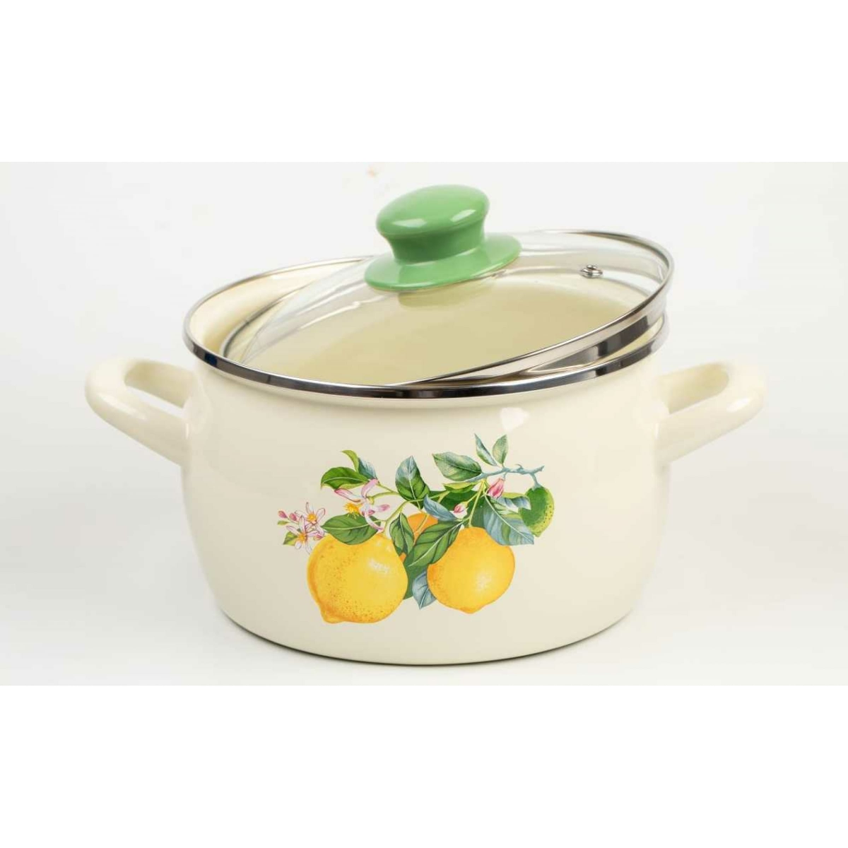 Кастрюля эмалированная Metrot Лимоны 7.5 л 7393