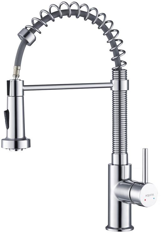 Смеситель для кухни Aquanet Европа профессиональный 2 jet хром AQ1387CR