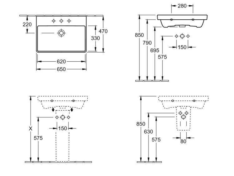 Раковина Villeroy & Boch Avento 650x470 мм альпийский белый 41586501