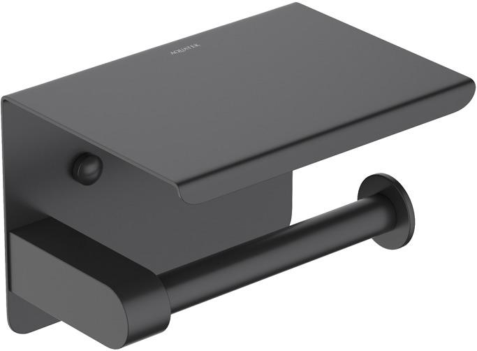 Бумагодержатель с полкой Aquanet Europa AQ4939MB матовый черный AQ4939MB