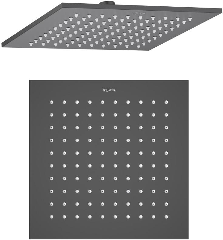 Верхний душ Aquanet AQ2076MB квадратный 250х250х7 мм матовый черный AQ2076MB