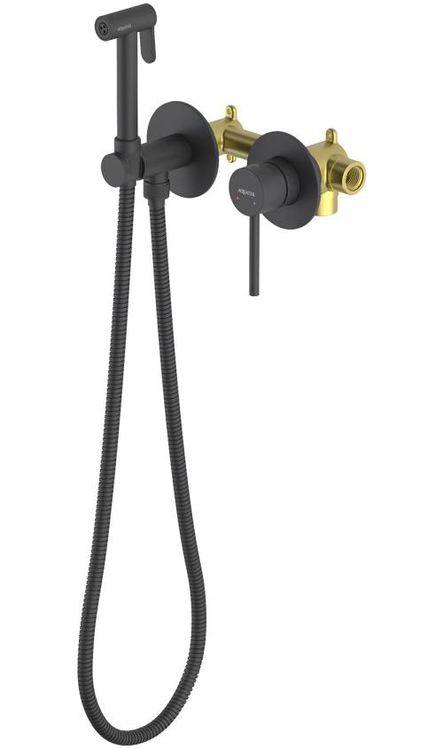 Комплект для гигиенического душа Aquanet Европа AQ1319MB встроенный матовый черный AQ1319MB