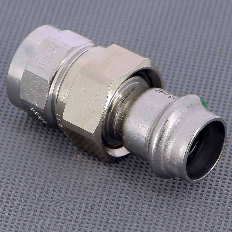 Муфта разъемная Viega Sanpress Inox 18х3/4 пресс-В с плоским уплотнением 437480