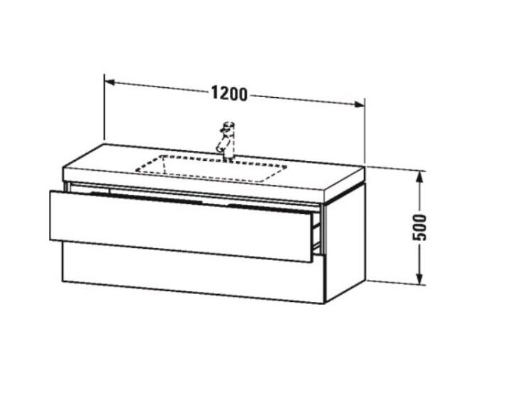 Тумба с раковиной Duravit L-Cube подвесная 1200x480 мм орех натуральный LC6929O7979