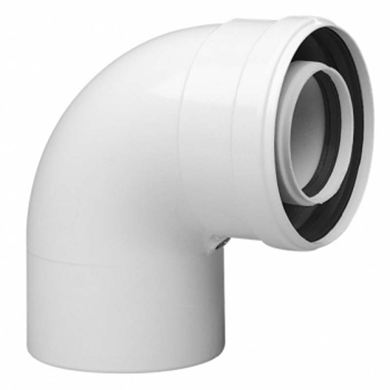 Отвод коаксиальный BAXI 110/160 мм 87° полипропиленовый 71413361