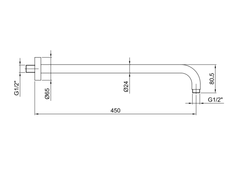 Держатель верхнего душа Fantini Fukasawa настенный 450 мм цвет Matt British Gold PVD 81P68059