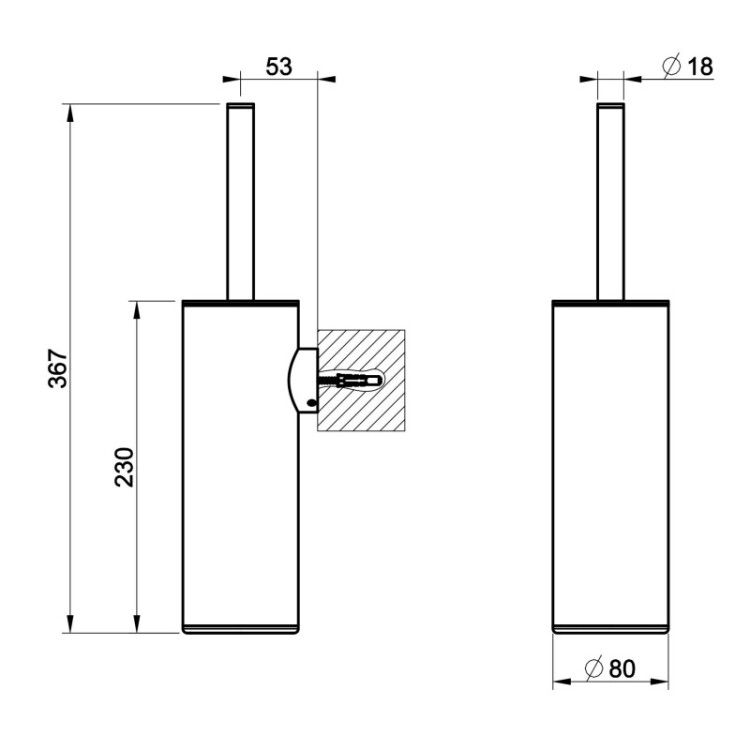 Ершик для унитаза Gessi Rilievo настенный, цвет Finox Brushed Nickel 59519149