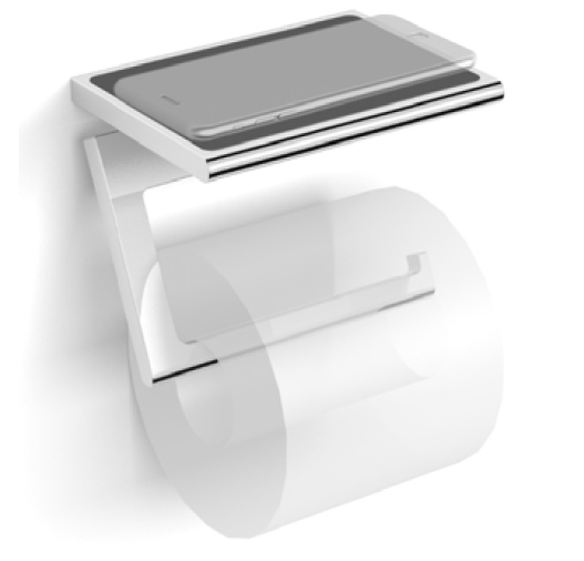 Бумагодержатель с полочкой Splendy Inspiration R хром IR4063SVCR