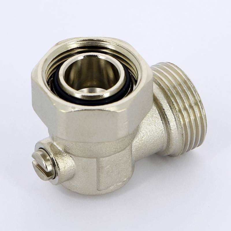 Узел радиаторный угловой Uni-Fitt 3/4 EK x 3/4 EK со встроенным краном 195N3300