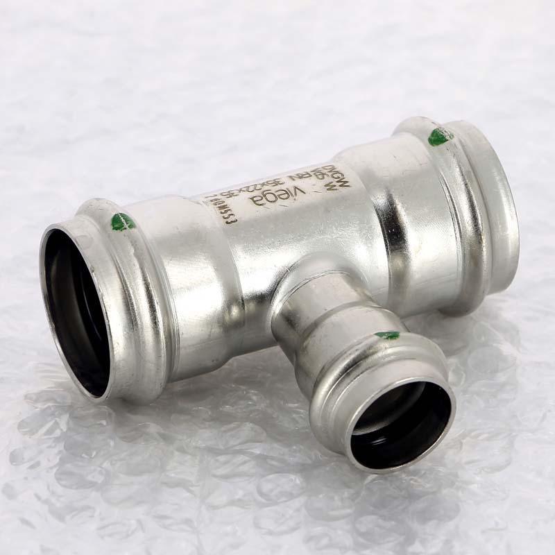 Тройник пресс Viega Sanpress Inox 35x22x35 мм нержавеющая сталь 436001