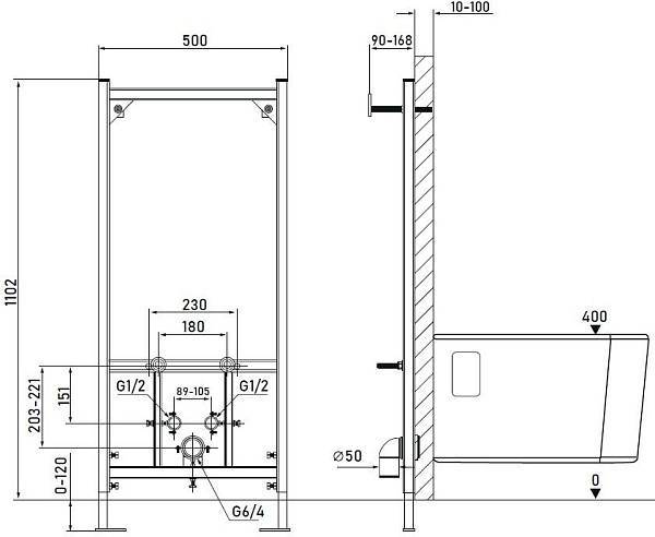 Инсталляция для подвесного биде Allen Brau 9.30001.20