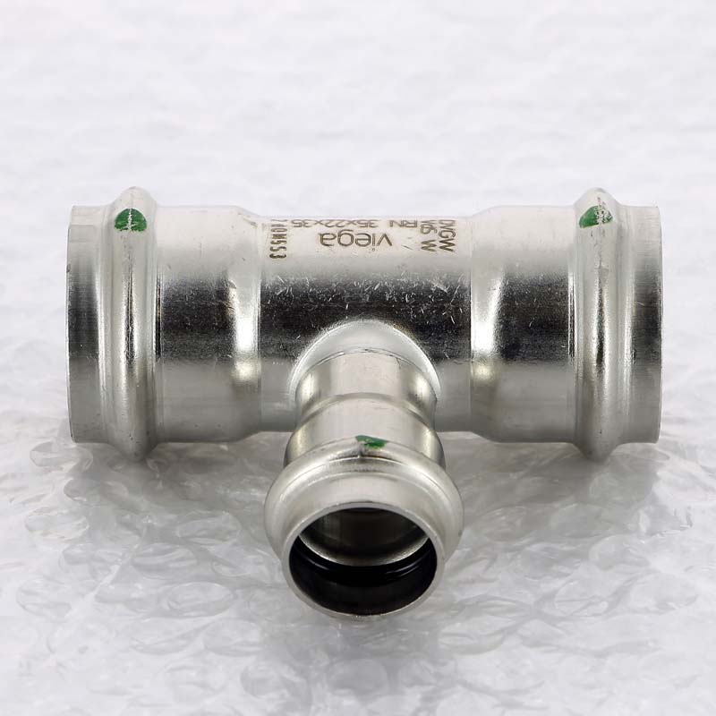 Тройник пресс Viega Sanpress Inox 35x22x35 мм нержавеющая сталь 436001