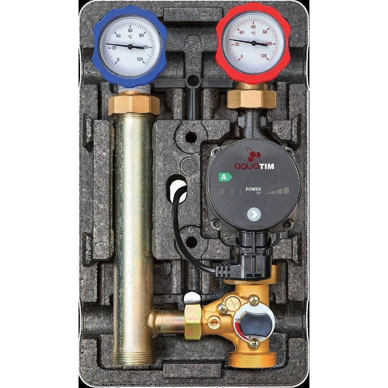 Насосная группа Meibes MK 1 со смесителем с насосом Grundfos UPM3 Hybrid 25-70 подача слева ML66831.36