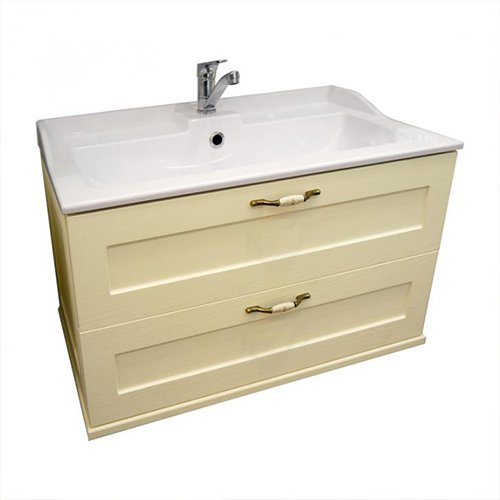 Комплект мебели для ванной AQUATON Леон 80 тумба-умывальник дуб бежевый и раковина Фабиа 800 1A1863K0LBPR0