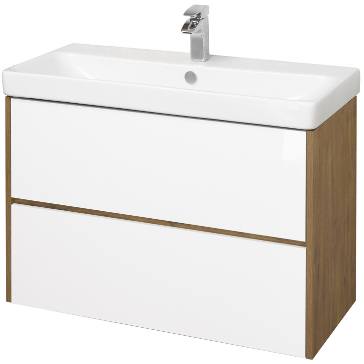 Тумба-умывальник с раковиной Aquaton Сканди 90 Белый / Дуб Рустикальный 1A2519K0SDZ90