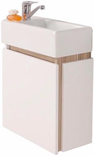 Комплект мебели для ванной AQUATON Эклипс М 65 тумба подвесная эбони светлый правая и раковина Эрис 1A1728K1EK49R