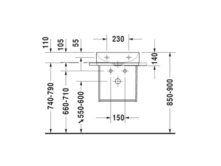 Консоль Duravit DuraSquare подвесная 516x333 мм с полотенцедержателем цвет черный матовый 0031104600