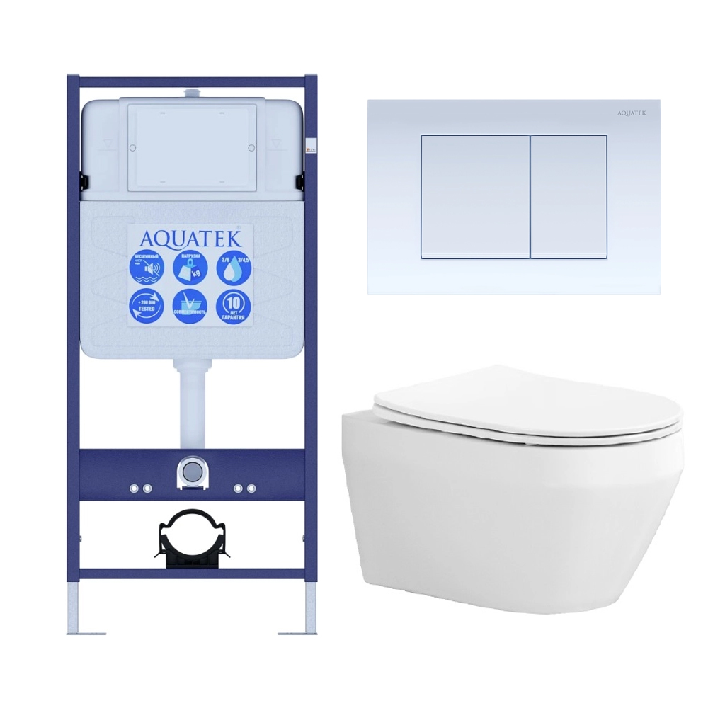 Комплект инсталляции с унитазом 4 в 1 AQUATEK ЛЕЯ-009