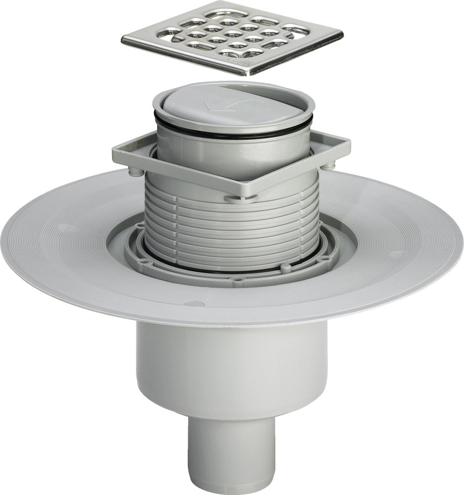 Трап для душа Viega Advantix с сухим затвором и вертикальным выпуском 100х100 мм 583224