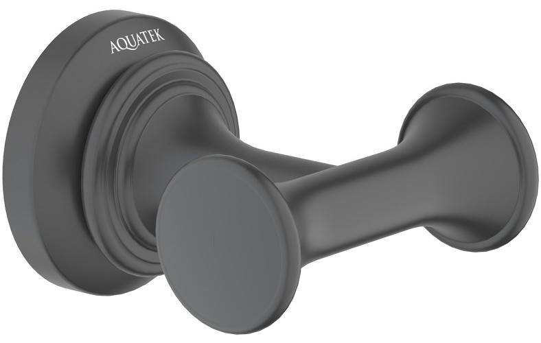 Крючок для ванной двойной Aquatek Классик матовый черный AQ4502MB