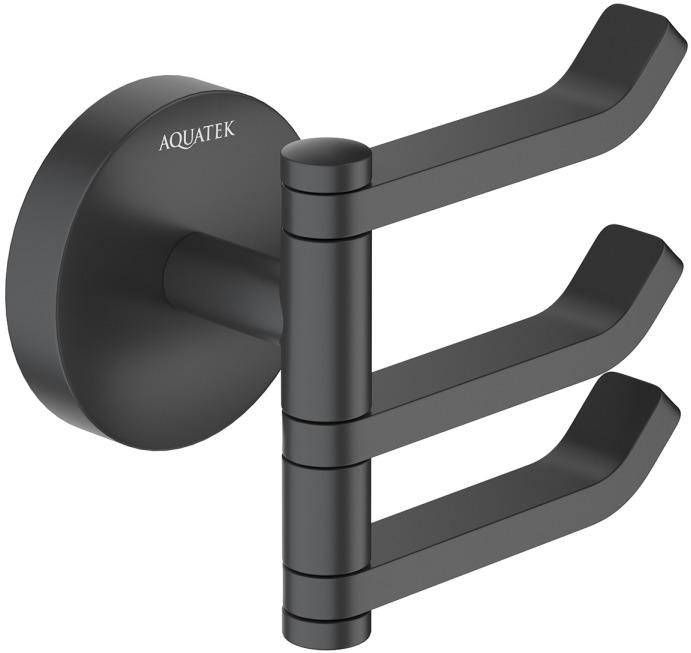 Крючок тройной Aquanet БЕТТА матовый черный AQ4632MB