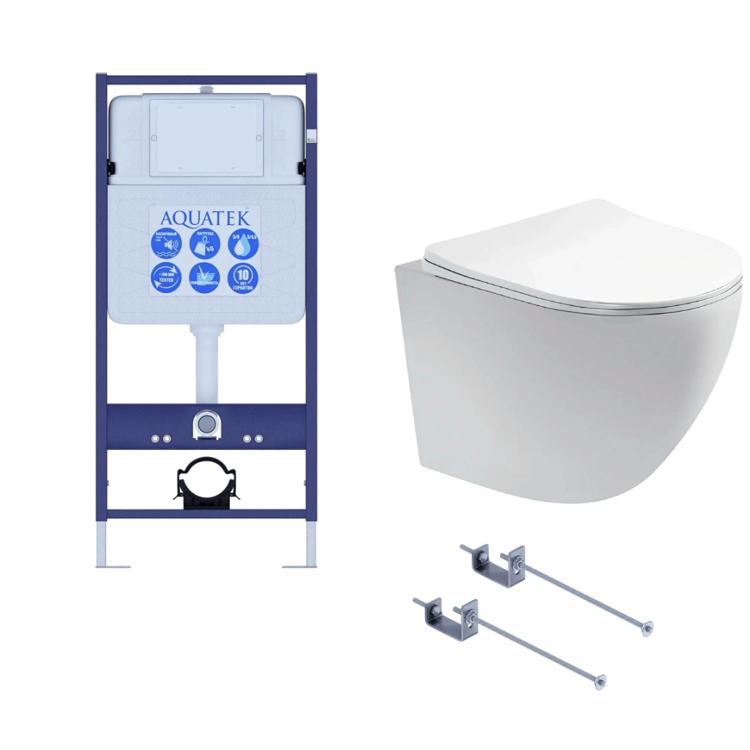 Комплект инсталляции 3 в 1 AQUATEK Европа T с унитазом AQ1900T-00 без клавиши SET AQUATEK ЕВРОПА T-KKI1