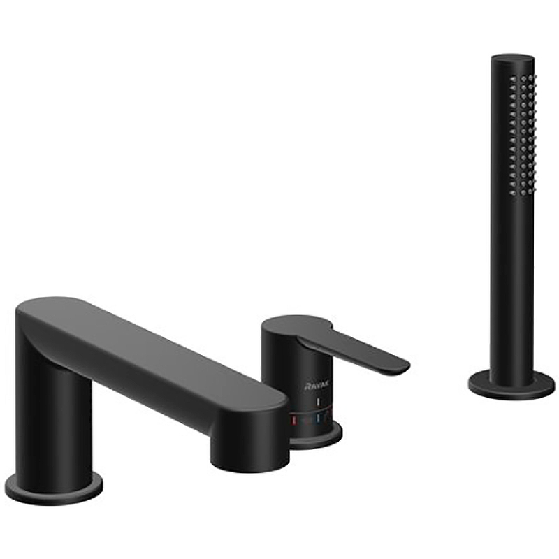 Смеситель для ванны врезной каскадный RAVAK Puri PU 026.20 черный X070186