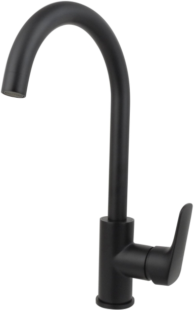 Смеситель для кухни Aquanet Вега полукруглый излив матовый черный AQ1082MB