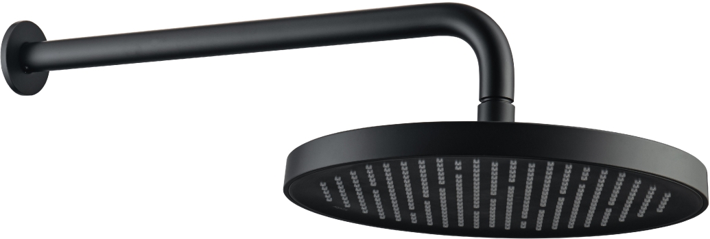 Верхний душ Aquanet AQ2080MB круглый настенный 260х20 мм матовый черный AQ2080MB