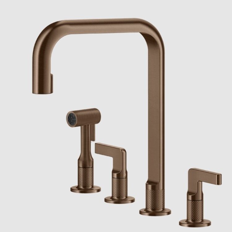 Смеситель для кухни, Gessi, Inciso, цвет-Copper Brushed PVD