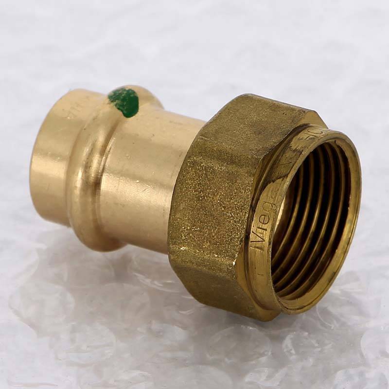 Муфта пресс с накидной гайкой Viega Sanpress 18x3/4 бронза 283391