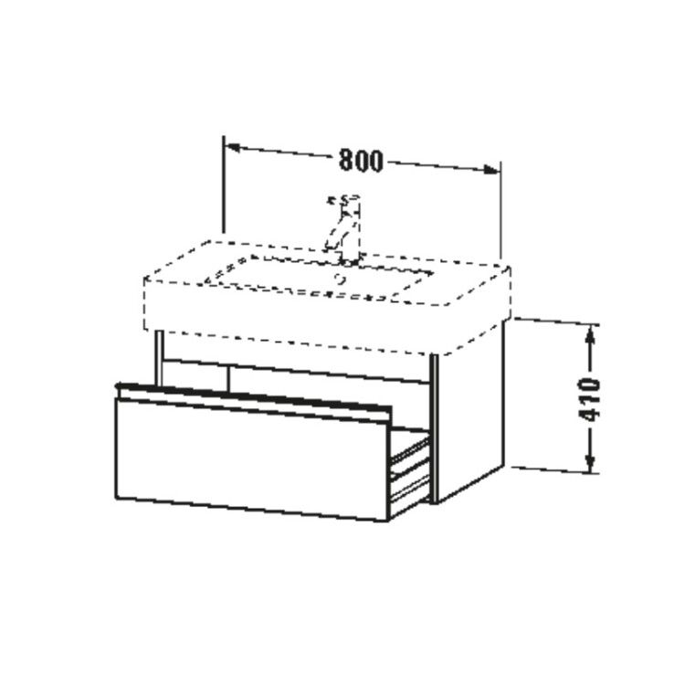 Тумба под раковину подвесная Duravit Ketho 800x455x410 мм 1 ящик, белый матовый KT669001818