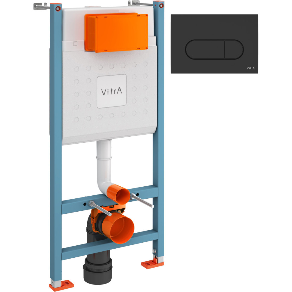 Комплект инсталляция VitrA Core 732-5800-01 и панель смыва Root R черный матовый 800-1874