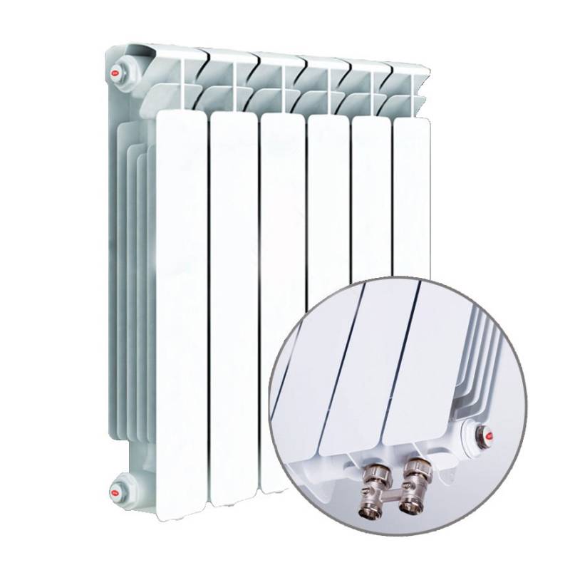 Радиатор биметаллический Rifar Monolit 350 6 секций нижнее правое подключение RM35006НП50