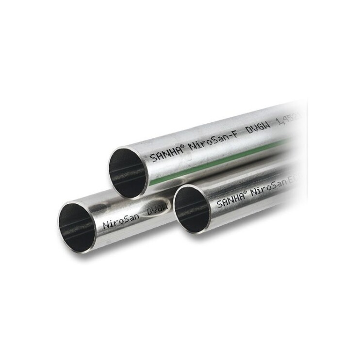 Труба, Sanha, NiroPress AISI 316L, в штангах 3м, ø18х1,0 мм, нержавеющая сталь 1.4404, 9500.3