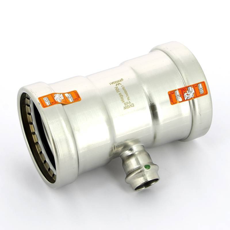 Тройник пресс нержавеющая сталь Viega Sanpress Inox XL 76.1х22х76.1 мм 483005