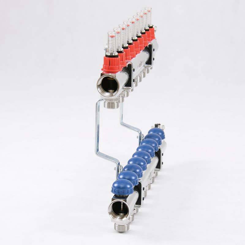 Коллекторная группа Uni-Fitt серия E 1x3/4 EK 9 выходов с расходомерами 440E4309