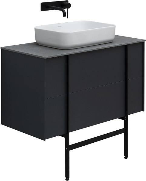 Тумба под раковину Allen Brau Reality 90 см матовый антрацит/черный 1.32006.AM