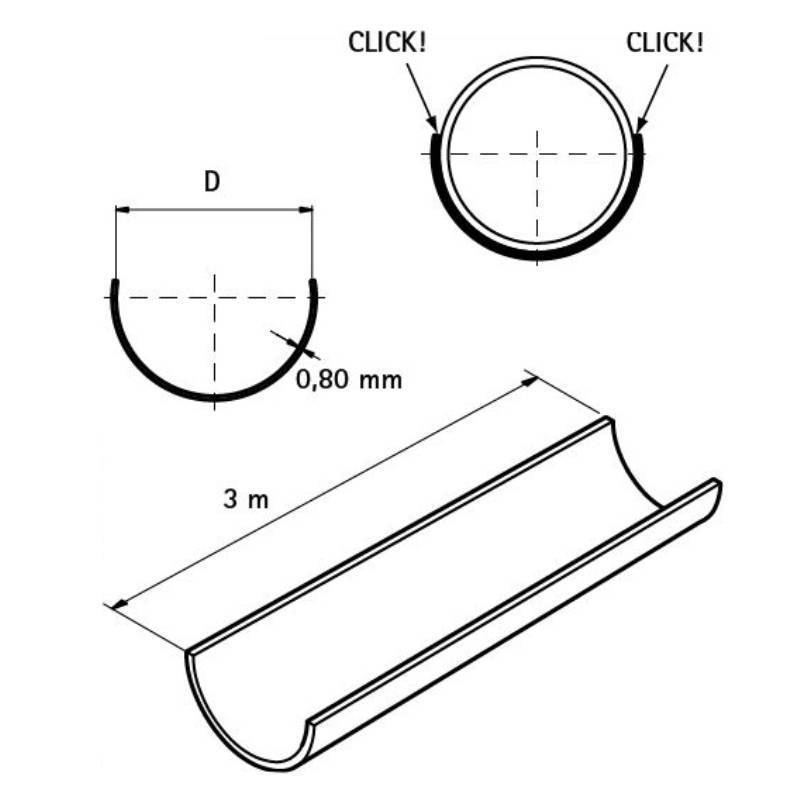 Желоб фиксирующий Walraven BIS для труб 32 мм длина 3 м 0635332