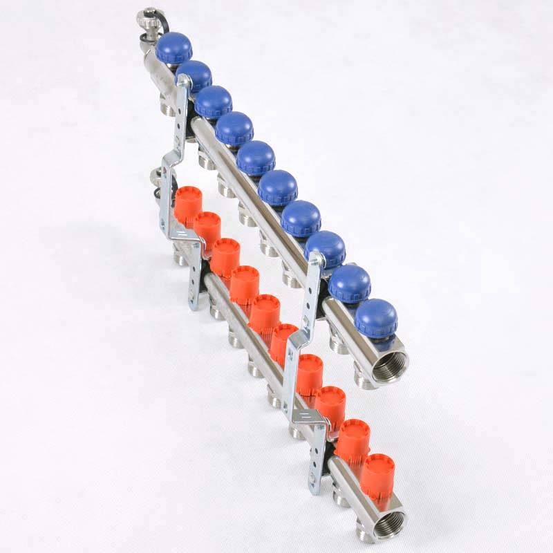 Коллекторная группа с балансировочными и термостатическими вентилями UNI-FITT 1x3/4 EK 10 выходов 441E4310