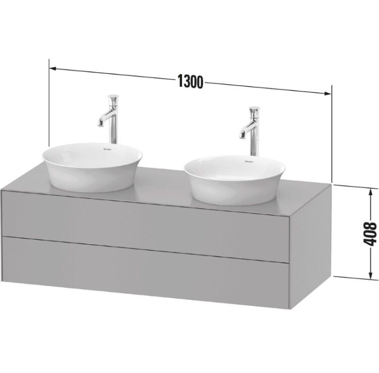 Тумба под раковину Duravit White Tulip 1300x550x408 мм подвесная белый глянцевый/дуб WT4988BH585